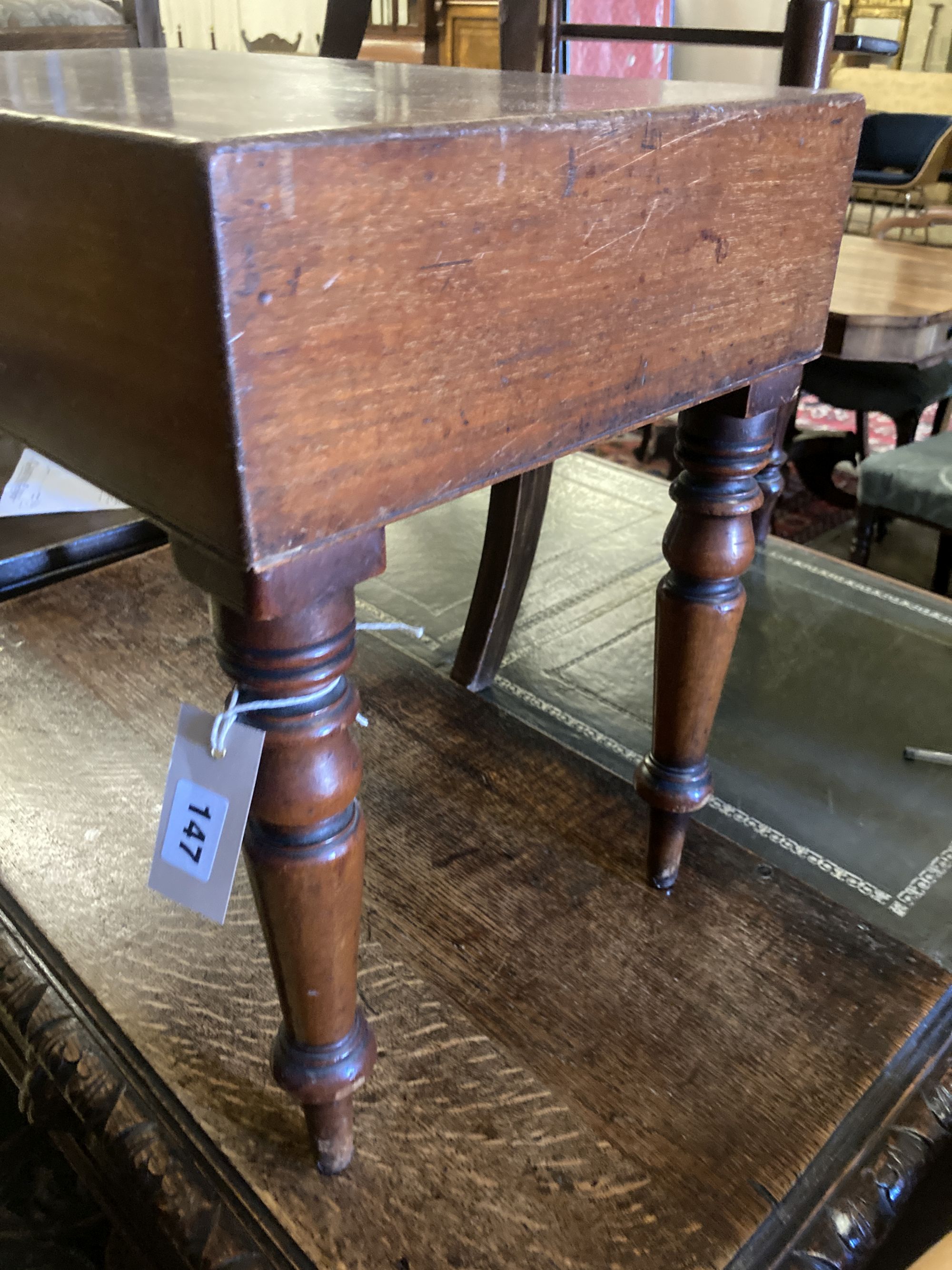A Victorian mahogany bidet, width 55cm, depth 34cm, height 45cm